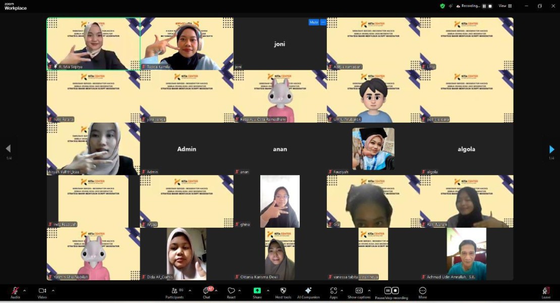 KITA CENTER Gelar Webinar Series: Strategi Mahir Menyusun Script Moderator