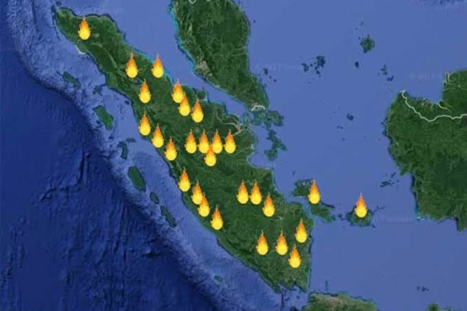 Kembali Membara, 441 Titik Panas Terpantau di Pulau Sumatera, Riau Terbanyak
