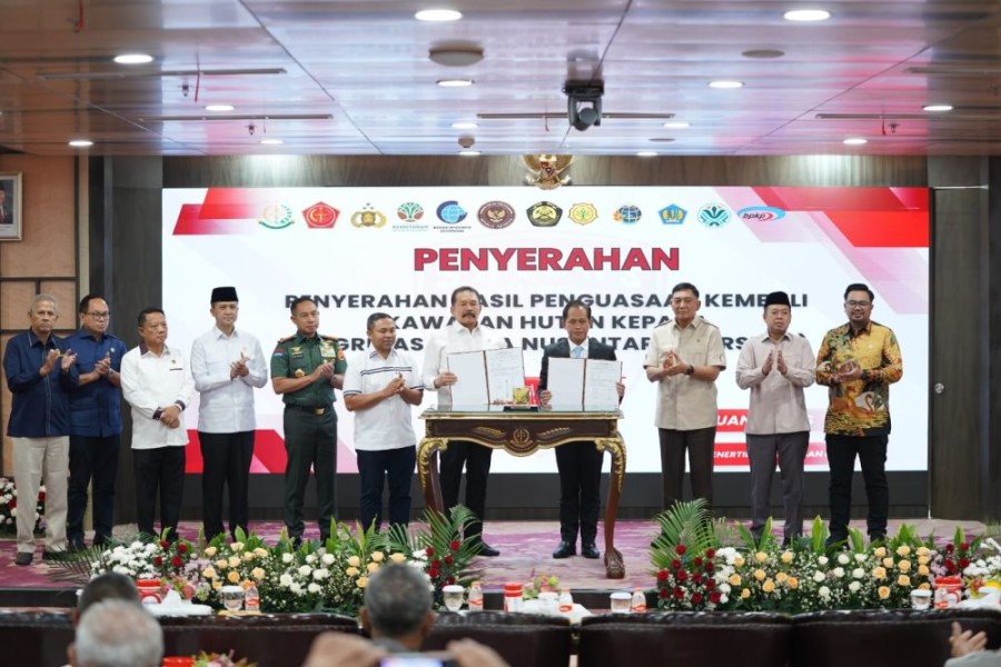 Satu Juta Hektar Lahan Kawasan Hutan di Riau yang Disita Satgas PKH Diserahkan Kepada Negara